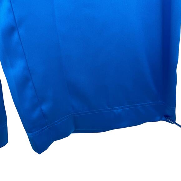 Caroline Constas Satin Trouser Pant SZ M Wide Leg Flowy Quiet Luxury Blue NEW - Picture 8 of 10